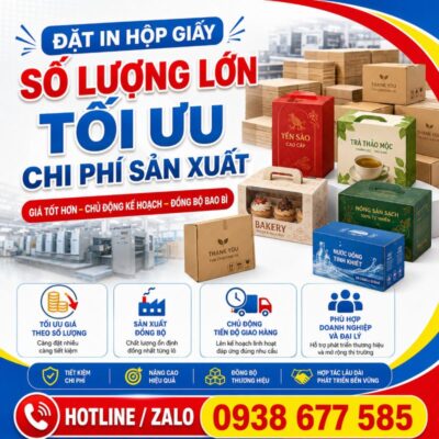 Đặt in hộp giấy số lượng lớn – tối ưu chi phí sản xuất