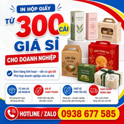 In hộp giấy từ 300 cái – giá sỉ cho doanh nghiệp