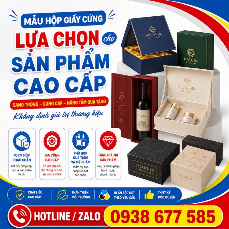 Mẫu hộp giấy cứng – lựa chọn cho sản phẩm cao cấp