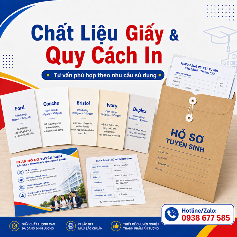 Chất liệu giấy in hồ sơ tuyển sinh