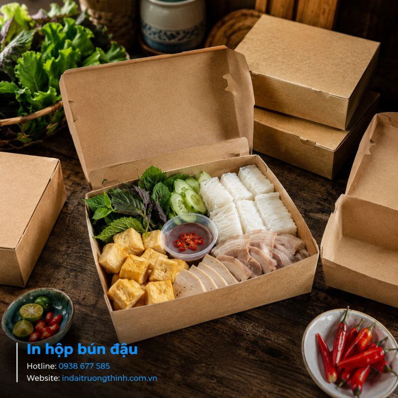In hộp bún đậu tại TPHCM