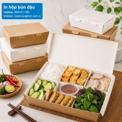 In hộp bún đậu tại TPHCM