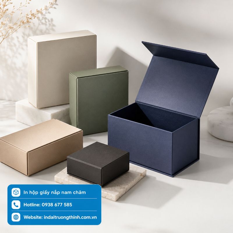 In hộp giấy nắp nam châm tại TPHCM
