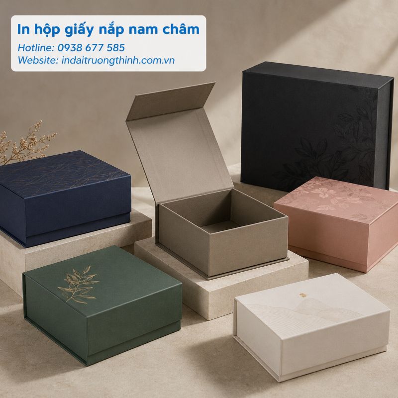 In hộp giấy nắp nam châm tại TPHCM