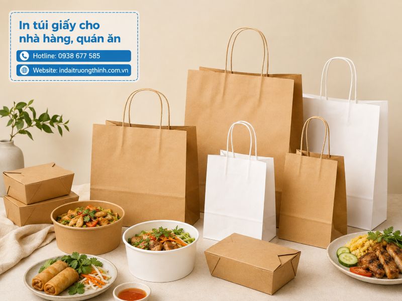 In túi giấy cho nhà hàng, quán ăn tại TPHCM