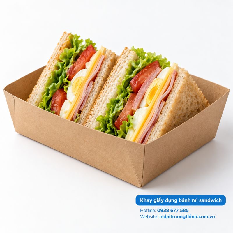 Khay giấy đựng bánh mì sandwich tại TPHCM