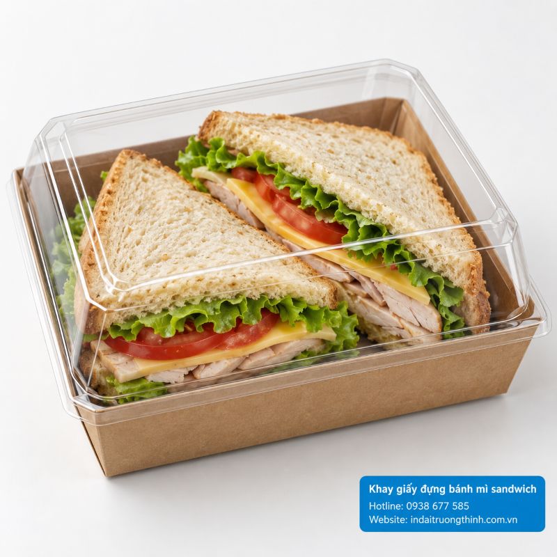 Khay giấy đựng bánh mì sandwich tại TPHCM