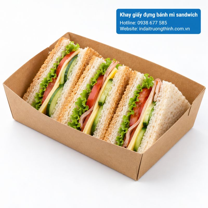Khay giấy đựng bánh mì sandwich tại TPHCM