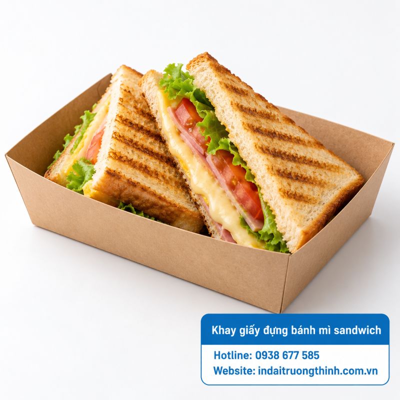 Khay giấy đựng bánh mì sandwich tại TPHCM