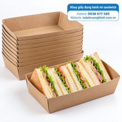 Khay giấy đựng bánh mì sandwich tại TPHCM
