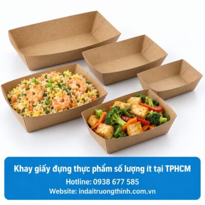 Khay giấy đựng thực phẩm số lượng ít tại TPHCM