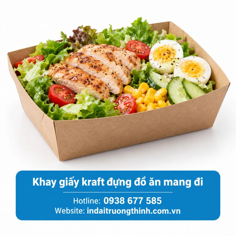 Khay giấy kraft đựng đồ ăn mang đi tại TPHCM
