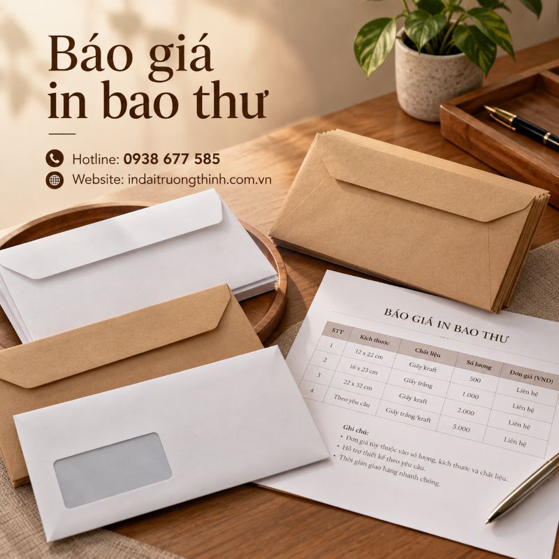 Báo giá in bao thư tại TPHCM
