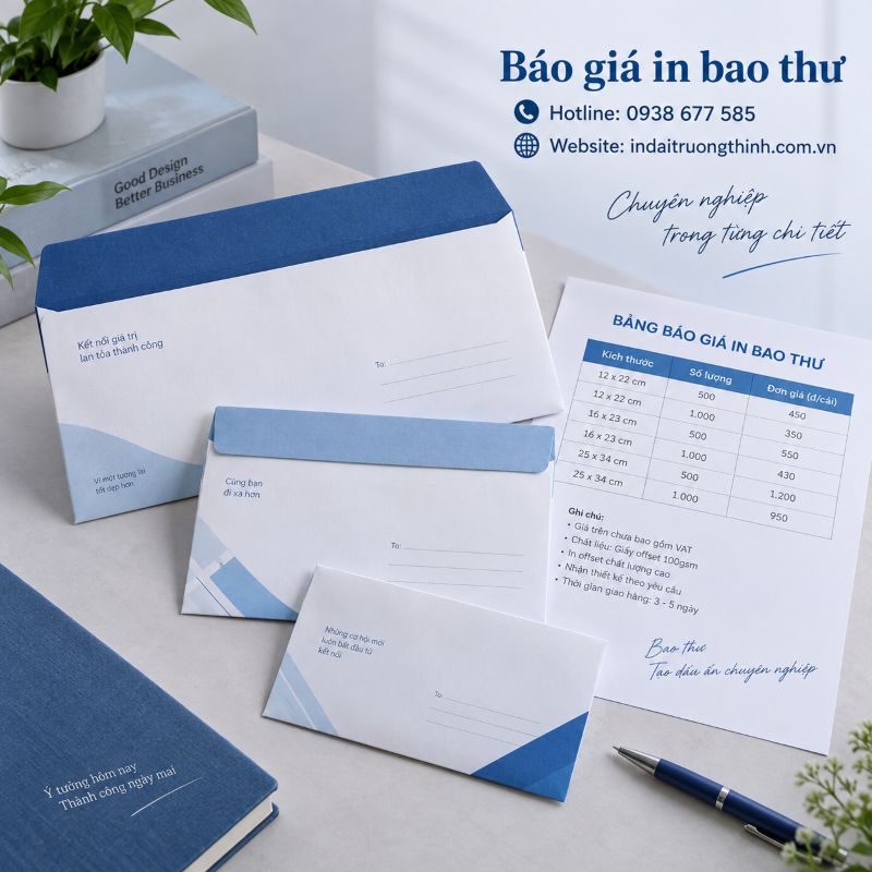 Báo giá in bao thư tại TPHCM