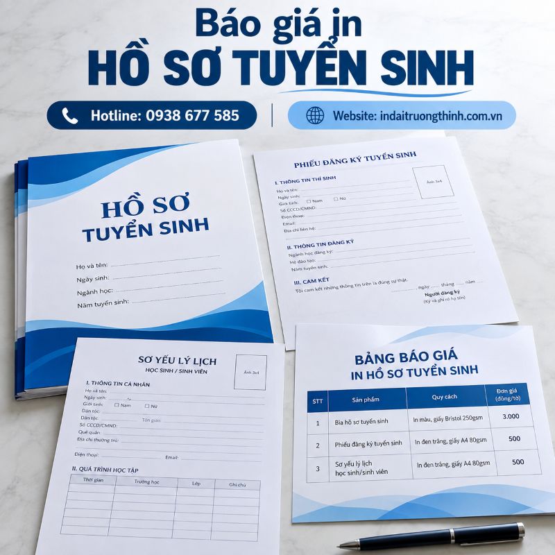 Báo giá in hồ sơ tuyển sinh tại TPHCM