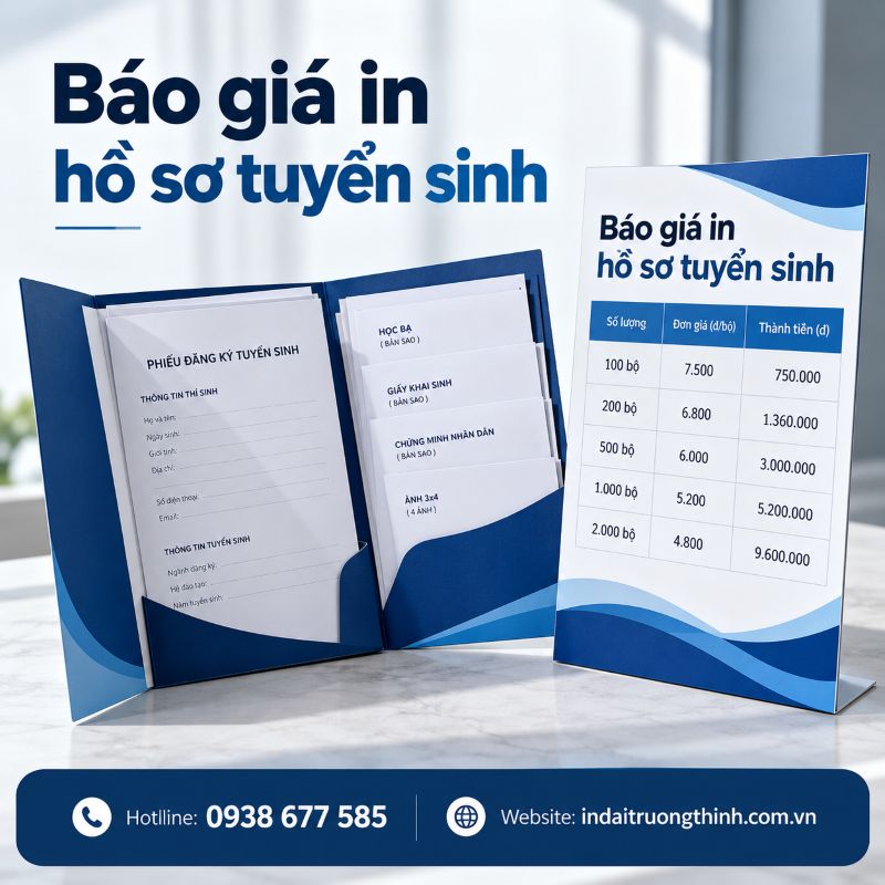 Báo giá in hồ sơ tuyển sinh tại TPHCM