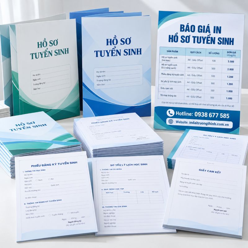 Báo giá in hồ sơ tuyển sinh tại TPHCM