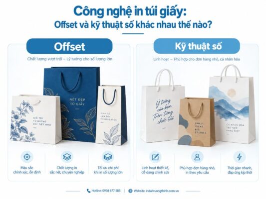 Công nghệ in túi giấy: Offset và kỹ thuật số khác nhau thế nào?