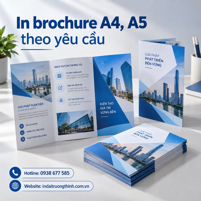 In brochure A4, A5 theo yêu cầu