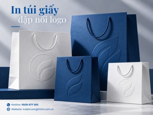 In túi giấy dập nổi logo tại TPHCM theo yêu cầu