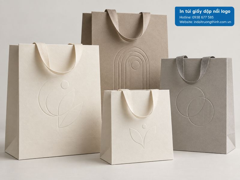 In túi giấy dập nổi logo tại TPHCM theo yêu cầu