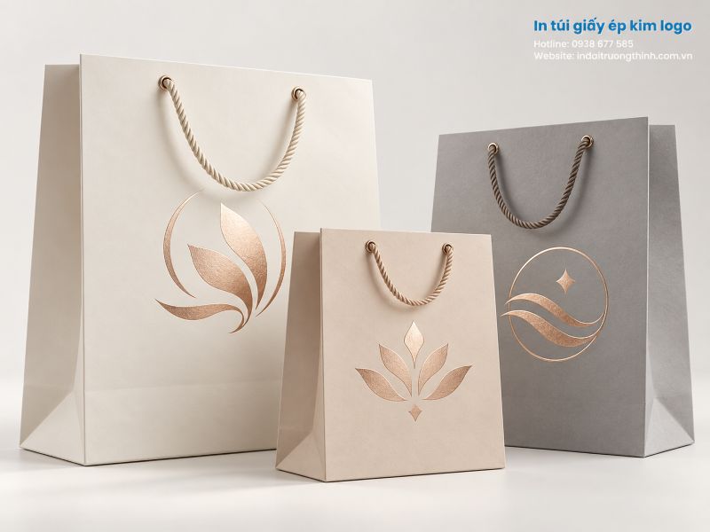 In túi giấy ép kim logo tại TPHCM theo yêu cầu